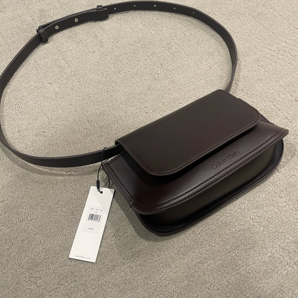 Calvin Klein Dark Brown Elemental Mini Flap Women Bag